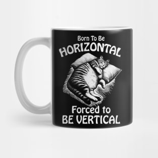 Born To Be Horizontal Funny Lazy Cat Nap Lover Mug